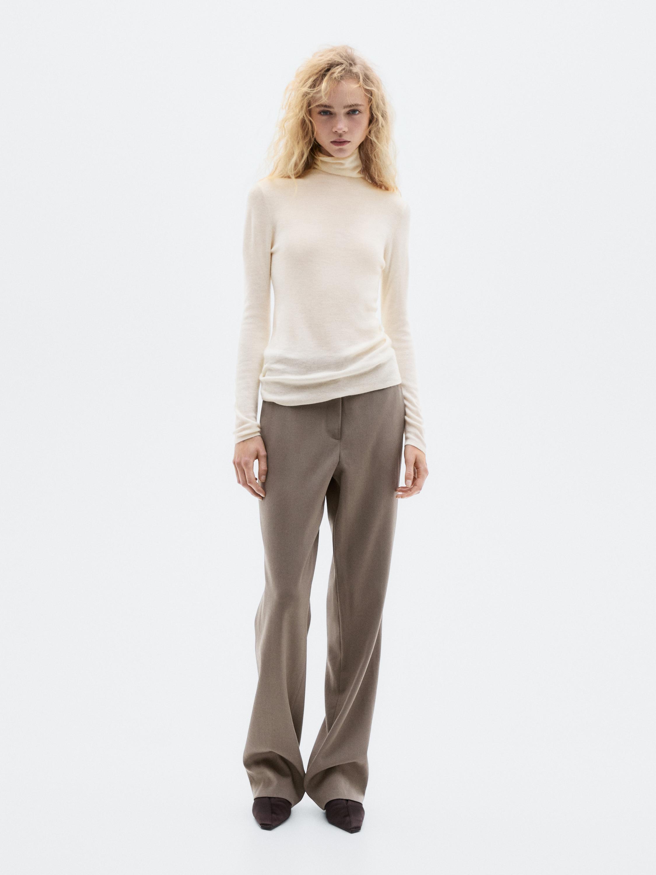 Knit 100% cashmere high neck sweater - LIMITED